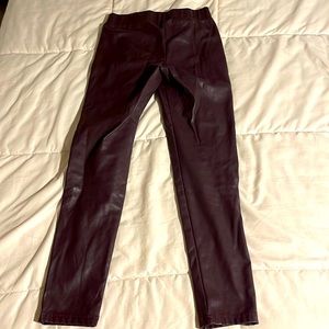 Purple Faux Leather Pants